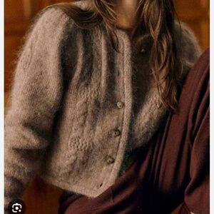 Sezane Evy Cardigan Taupe - Size S